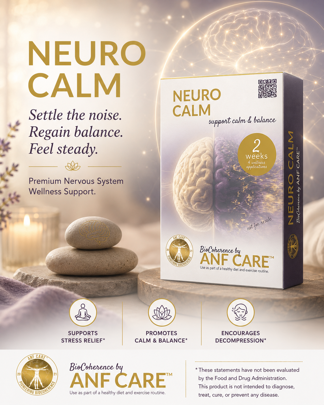 Neuro Calm — BioCoherence by ANF Support, 2 weeks, 4 wellness applications
