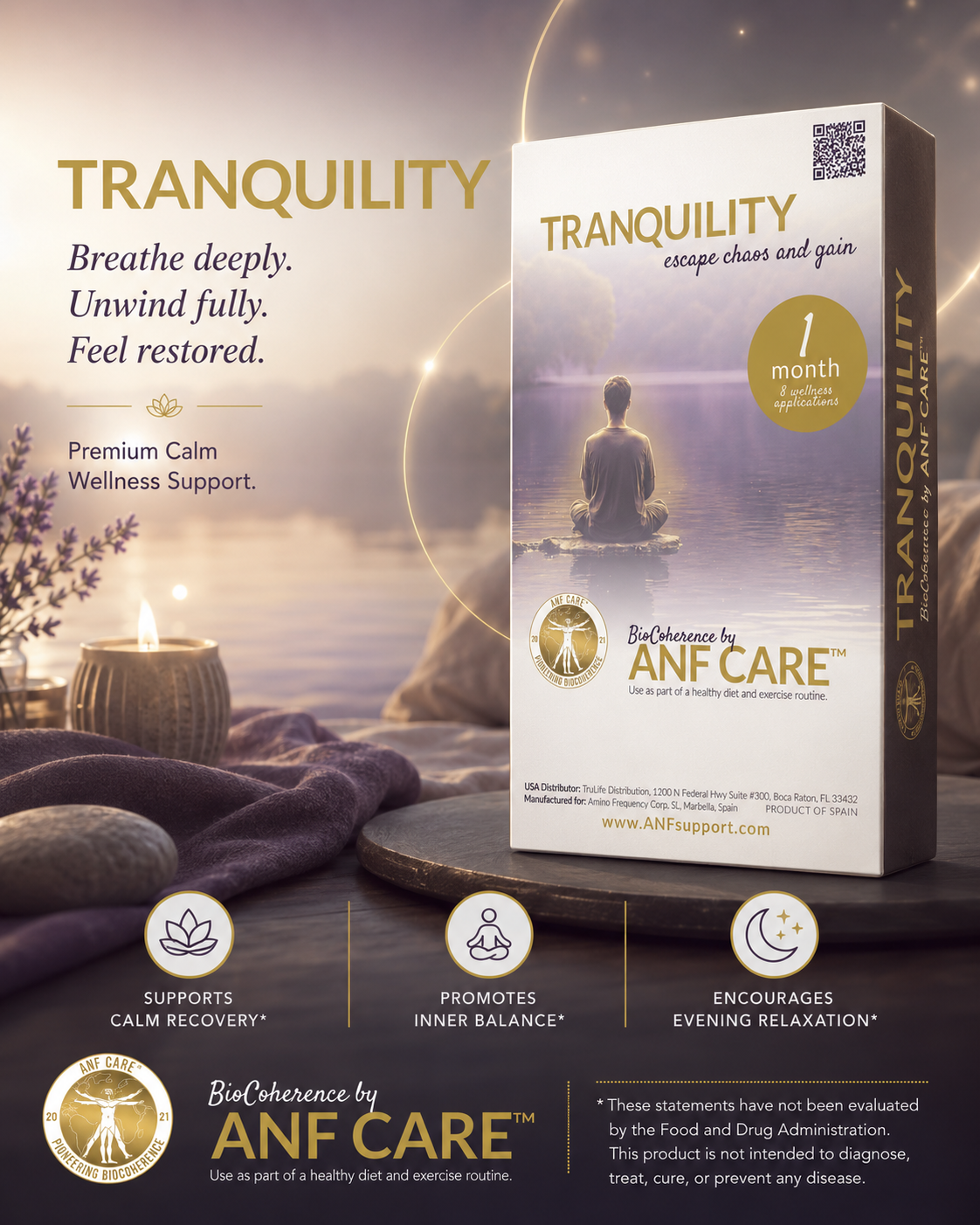 Tranquility — BioCoherence by ANF Support, 1 month, 8 wellness applications